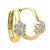 Solid 14K Yellow Gold Flower Round Lab Diamonds Hoop Earrings - Shryne Diamanti & Co.