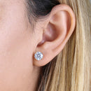 4.08 ct Solid 14K Yellow Gold 8mm Round Cut Clear Lab Diamonds Earrings - Shryne Diamanti & Co.