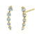 Solid 14K Yellow Gold 5 Clear Round Lab Diamonds Stud Earrings - Shryne Diamanti & Co.