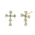 Solid 14K Yellow Gold Drop Lab Diamonds Cross Earrings - Shryne Diamanti & Co.