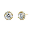 2.06 ct Solid 14K Yellow Gold Elegant Halo Lab Diamonds Earrings - Shryne Diamanti & Co.