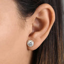 2.06 ct Solid 14K Yellow Gold Elegant Halo Lab Diamonds Earrings - Shryne Diamanti & Co.