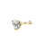 Solid 14K Yellow Gold Heart Lab Diamonds Nose Stud - Shryne Diamanti & Co.