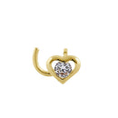 Solid 14K Yellow Gold Mini Heart Lab Diamonds Nose Stud - Shryne Diamanti & Co.