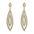 Solid 14K Yellow Gold Dangle Drop Lab Diamonds Earrings - Shryne Diamanti & Co.