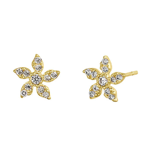Solid 14K Yellow Gold Jasmine Lab Diamonds Earrings - Shryne Diamanti & Co.