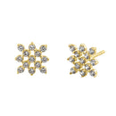 Solid 14K Yellow Gold Checkered Lab Diamonds Earrings - Shryne Diamanti & Co.