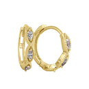 Solid 14K Yellow Gold 2.5mm x 12.5mm Marquise Clear Lab Diamonds Hoop Earrings - Shryne Diamanti & Co.