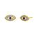 Solid 14K Yellow Gold Evil Eye Blue Sapphire & Clear Round Lab Diamonds Earrings - Shryne Diamanti & Co.