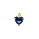 Solid 14K Yellow Gold Blue Sapphire Heart Lab Diamonds Straight Nose Stud - Shryne Diamanti & Co.