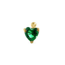 Solid 14K Yellow Gold Green Heart Lab Diamonds Straight Nose Stud - Shryne Diamanti & Co.