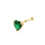 Solid 14K Yellow Gold Green Heart Lab Diamonds Straight Nose Stud - Shryne Diamanti & Co.