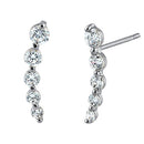 Solid 14K White Gold 5 Clear Round Lab Diamonds Stud Earrings - Shryne Diamanti & Co.