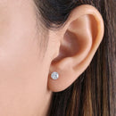 .92 ct Solid 14K White Gold 5mm Round Cut Clear Lab Diamonds Earrings - Shryne Diamanti & Co.
