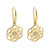 Solid 14K Yellow Gold Round Celtic Lab Diamonds Hook Earrings - Shryne Diamanti & Co.