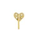 Solid 14K Yellow Gold Heart L-Hook Lab Diamonds Nose Stud - Shryne Diamanti & Co.