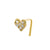 Solid 14K Yellow Gold Heart L-Hook Lab Diamonds Nose Stud - Shryne Diamanti & Co.