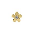 Solid 14K Yellow Gold Flower Lab Diamonds Nose Stud - Shryne Diamanti & Co.