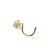 Solid 14K Yellow Gold Round U-Hook Lab Diamonds Nose Stud - Shryne Diamanti & Co.