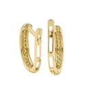 Solid 14K Yellow Gold 9.0mm x 2.5mm Double Row Hoop Lab Diamonds Earrings - Shryne Diamanti & Co.