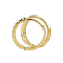 Solid 14K Yellow Gold 12.0mm x 2.5mm Eight Lab Diamonds Hoop Earrings - Shryne Diamanti & Co.
