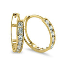 Solid 14K Yellow Gold Lab Diamonds Hoop Earrings - Shryne Diamanti & Co.