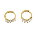 Solid 14K Yellow Gold Marquise Lab Diamonds Hoop Earrings - Shryne Diamanti & Co.