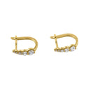 Solid 14K Yellow Gold U Shaped Round Lab Diamonds Hoop Earrings - Shryne Diamanti & Co.