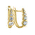 Solid 14K Yellow Gold U Shaped Round Lab Diamonds Hoop Earrings - Shryne Diamanti & Co.