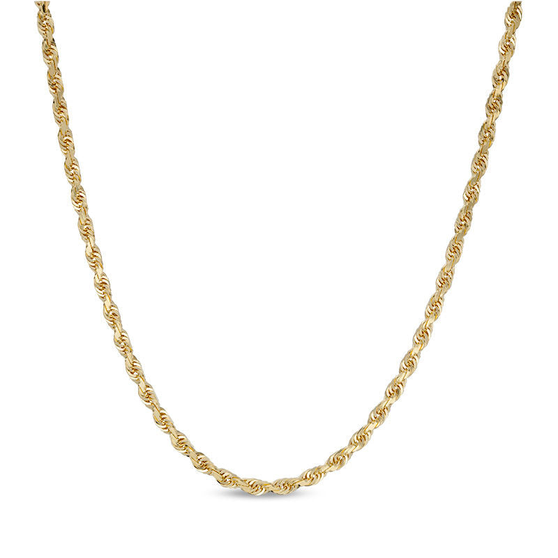 3.0mm Diamond-Cut Rope Chain Necklace in 10K Gold - 22" - Shryne Diamanti & Co.