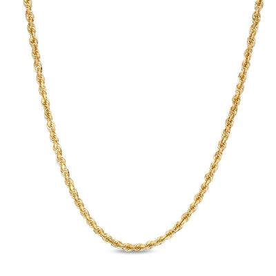 6.5mm Rope Chain Necklace in Solid 10K Gold - 24" - Shryne Diamanti & Co.