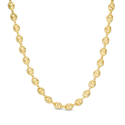 Men's 4.7mm Puffed Mariner Chain Necklace in 14K Gold - 24"