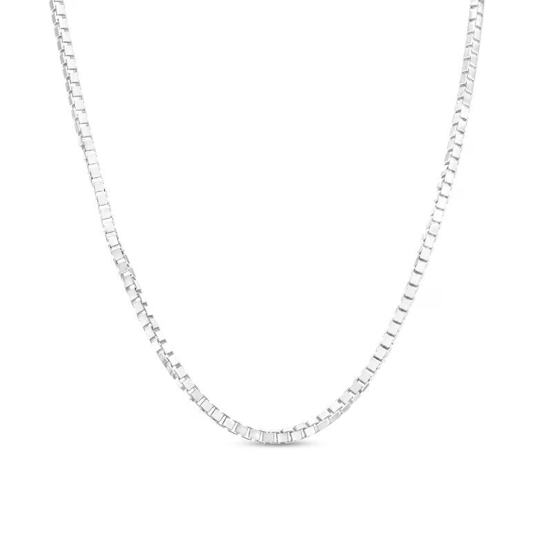 1.0mm Box Chain Necklace in 10K White Gold - 20"
