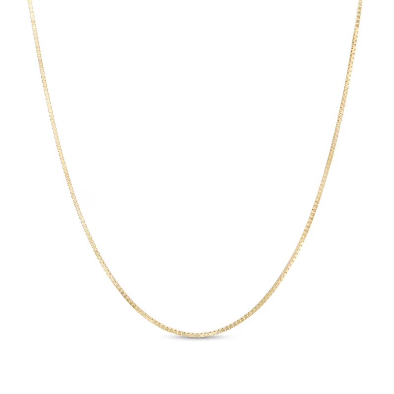 1.0mm Box Chain Necklace in 10K Gold - 22" - Shryne Diamanti & Co.