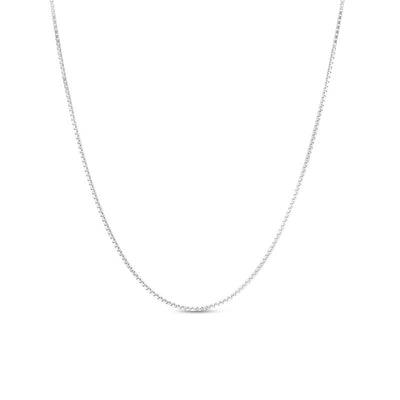 1.0mm Box Chain Necklace in 10K White Gold - 18"