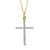 Diamond Accent Lined Cross Pendant in 10K Gold