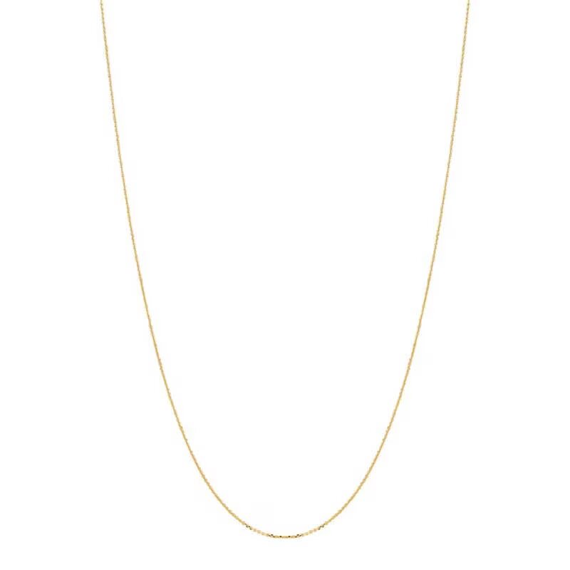 Ladies' 0.5mm Cable Chain Necklace in 14K Gold