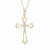 1/20 CT. T.W. Diamond Double Cross Cutout Pendant in 10K Gold