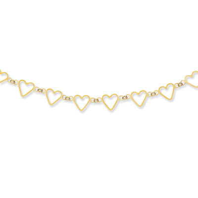 Heart Link Necklace in 14K Gold