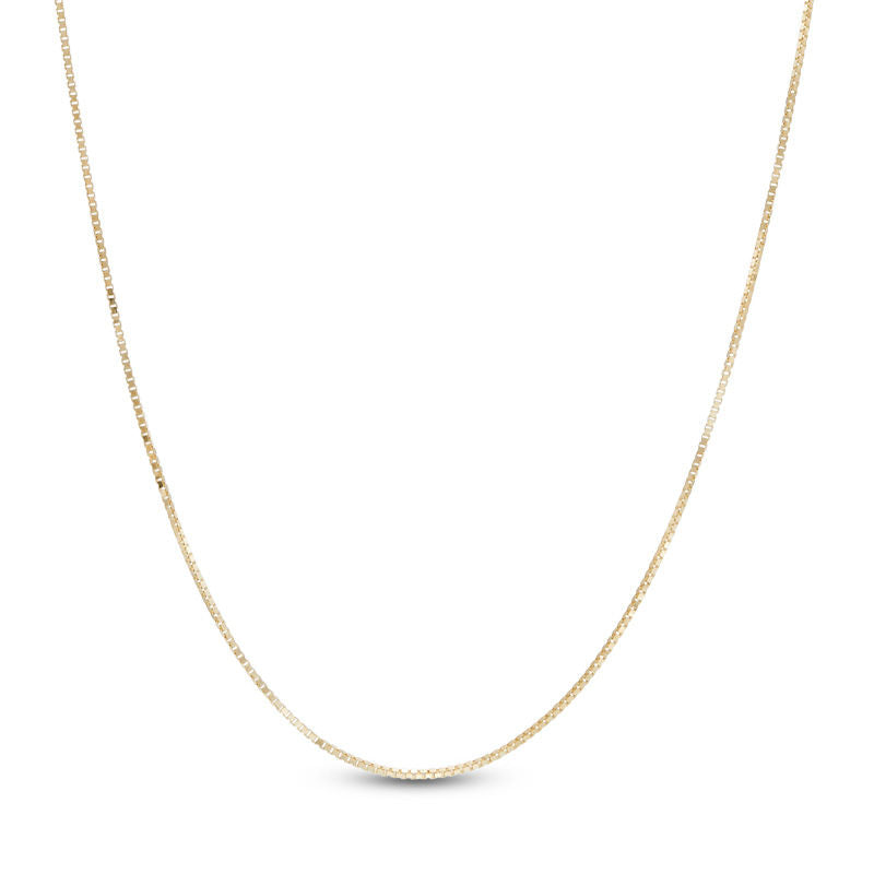 Ladies' Adjustable 0.6mm Box Chain Necklace in 10K Gold - 22"