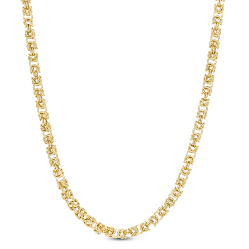 Ladies' 3.0mm Petite Byzantine Chain Necklace in 14K Gold - 16"