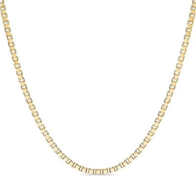 1.4mm Box Chain Necklace in 14K Gold - 20"