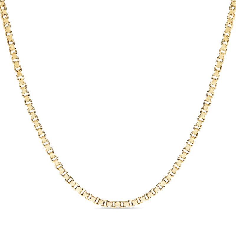 Men's 1.4mm Box Chain Necklace in 14K Gold - 22"