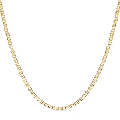 Men's 1.4mm Box Chain Necklace in 14K Gold - 24"