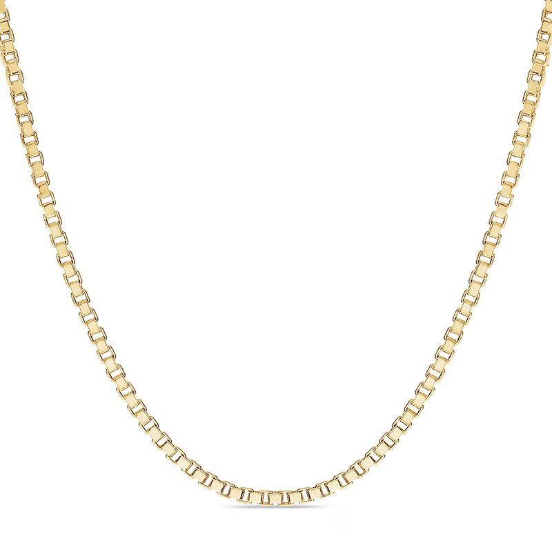 Men's 1.4mm Box Chain Necklace in 14K Gold - 24"