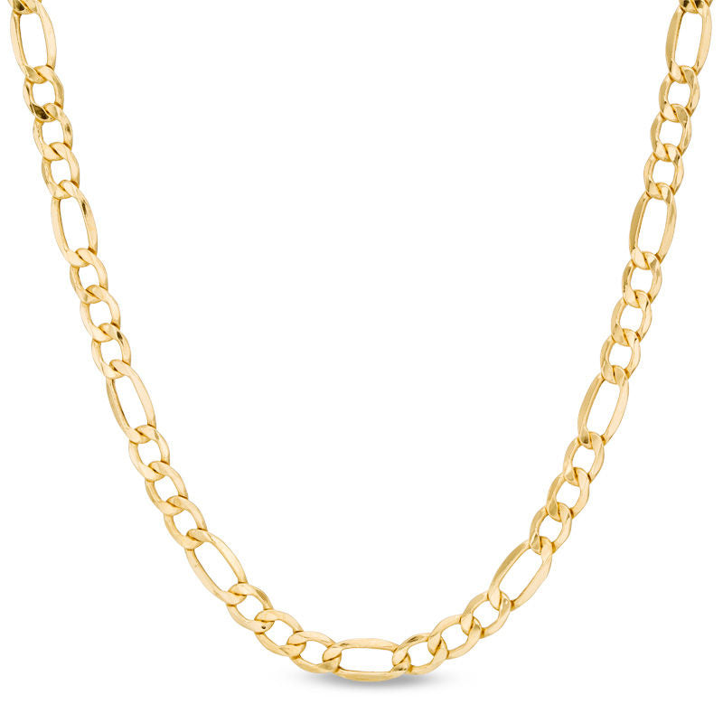Men's 5.8mm Figaro Chain Necklace in Hollow 14K Gold - 24"