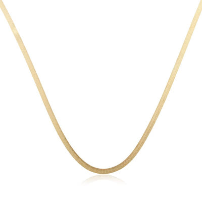 2.6mm Herringbone Chain Necklace in 14K Gold - 20"