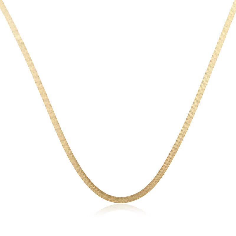 Men's 2.6mm Herringbone Chain Necklace in 14K Gold - 22"