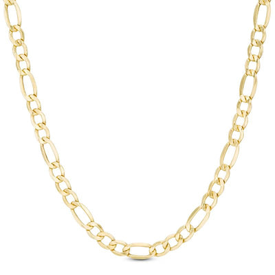 Men's 7.2mm Figaro Chain Necklace in Hollow 14K Gold - 26"