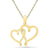 Double Heart Pendant in 10K Gold